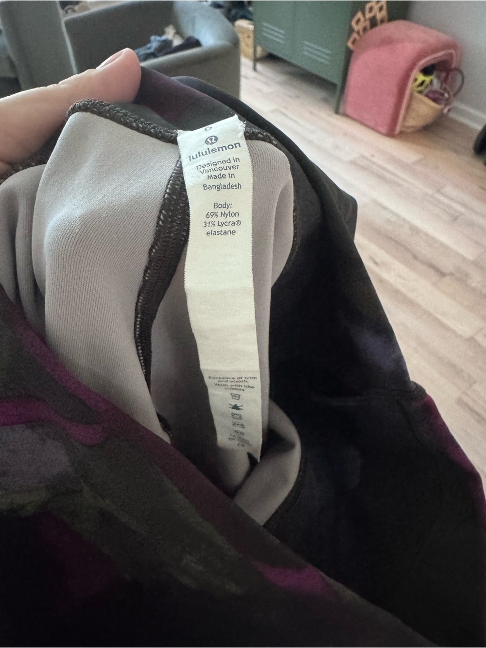 lululemon athletica Purple Floral-Print high rise leggings unicorn